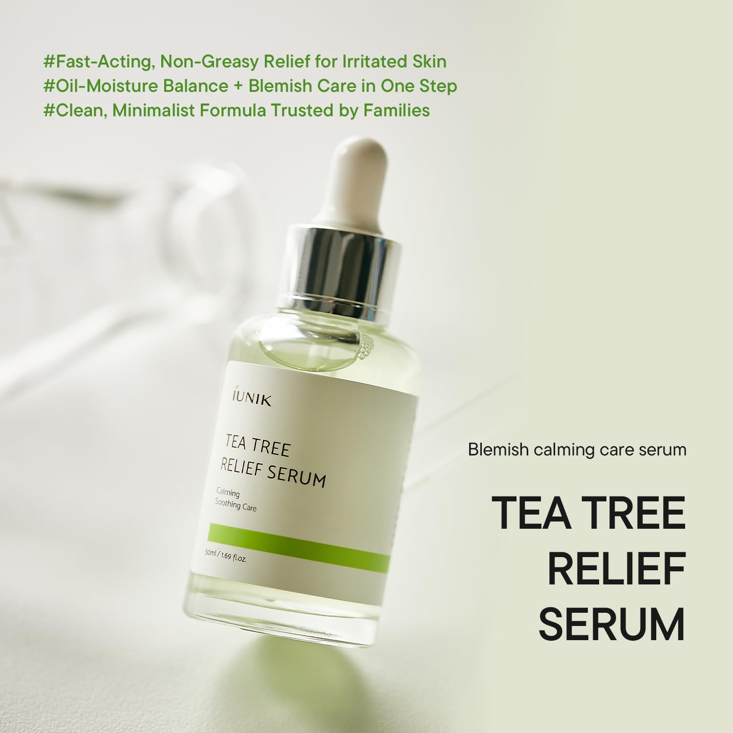 IUNIK ingredients label detail highlighting key botanicals and safety claims