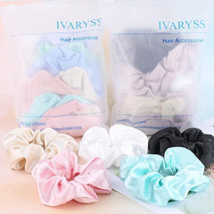 IVARYSS colorful neon scrunchies arrayed to show vibrant mix