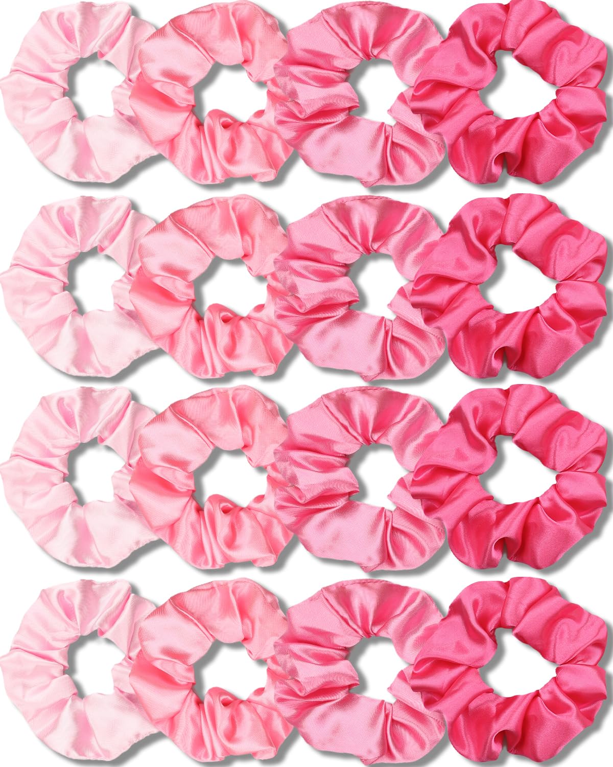 IVARYSS front view of 16-pack multi-pink scrunchies showing variety and value