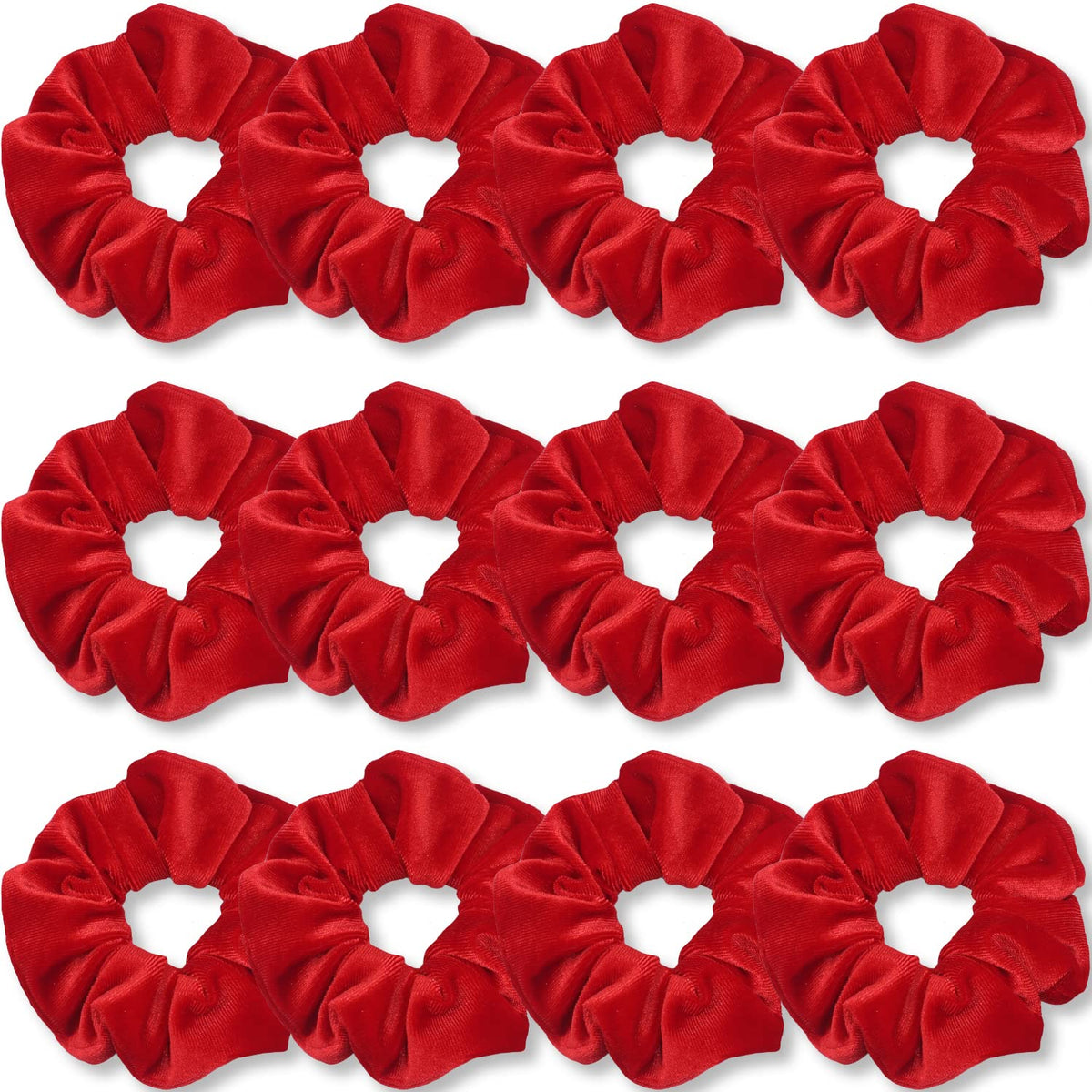 IVARYSS front view of 12-pack scrunchies showing colors and packaging benefit: convenient set