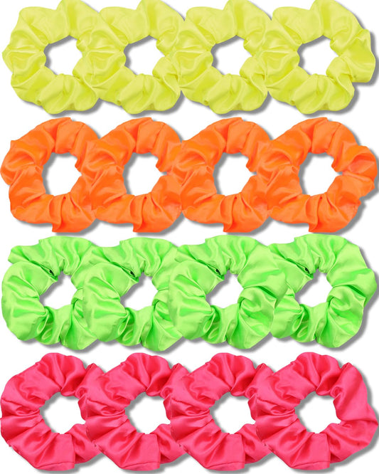 IVARYSS front packaging showing 16 neon satin scrunchies and variety
