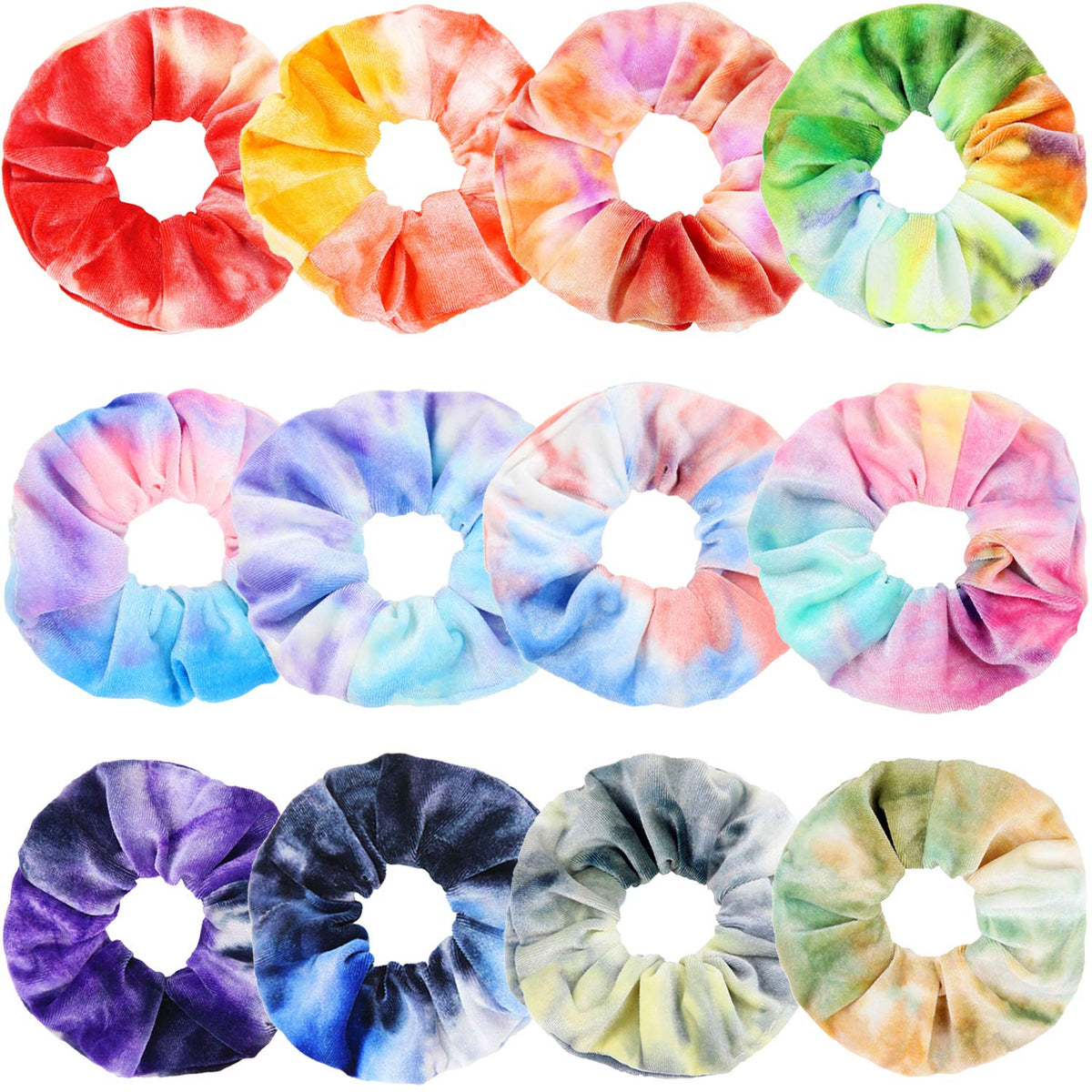 IVARYSS front packaging showing 12 colorful scrunchies and value pack benefit