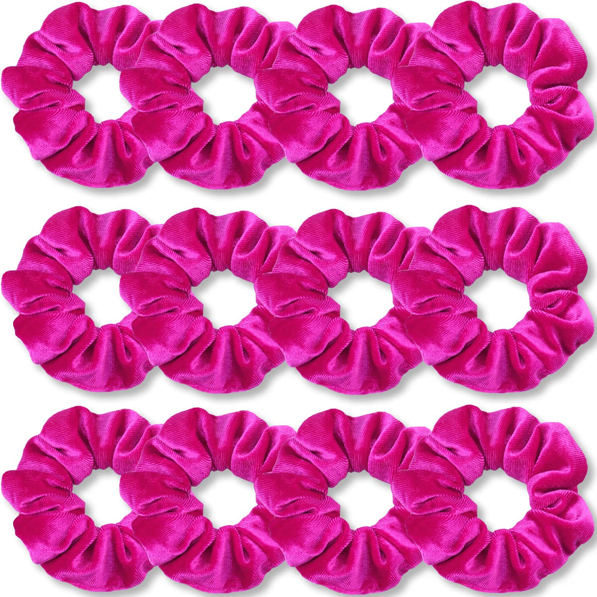 IVARYSS hot pink scrunchies front pack view showing vibrant color and value