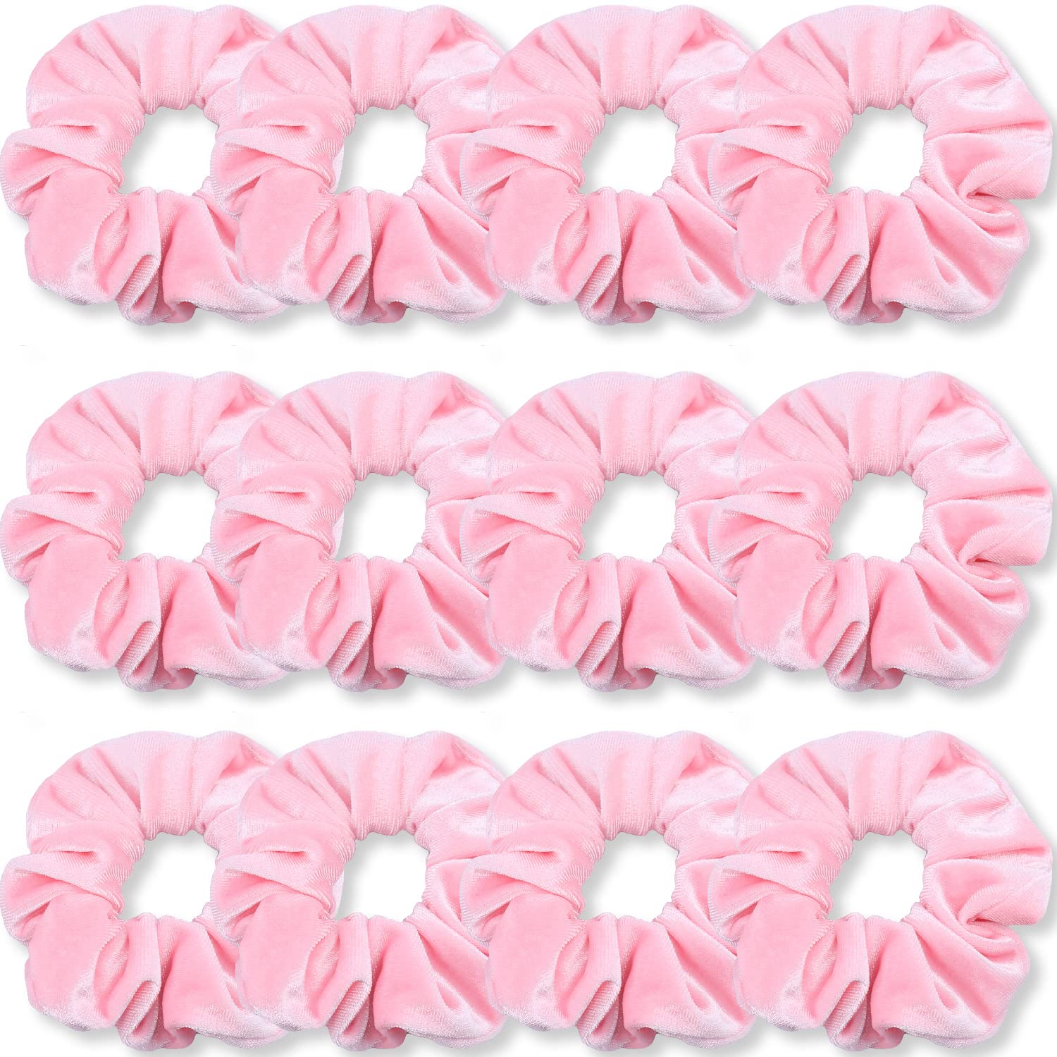 IVARYSS pink scrunchies pack front view shows colors and quantity, easy styling