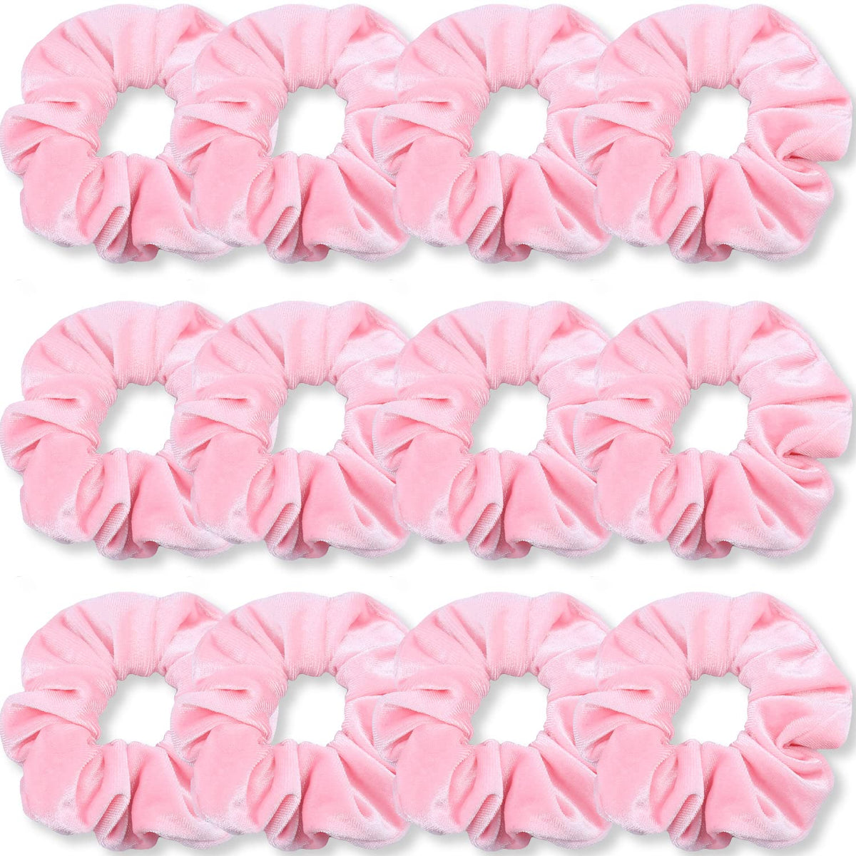 IVARYSS pink scrunchies pack front view shows colors and quantity, easy styling