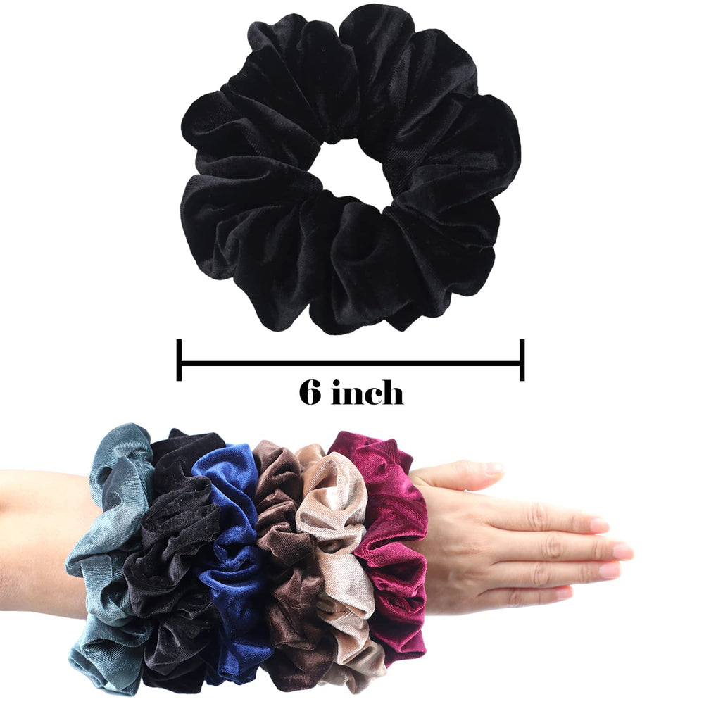 IVARYSS scrunchie on hand comparing 6-inch size for large hair volumes