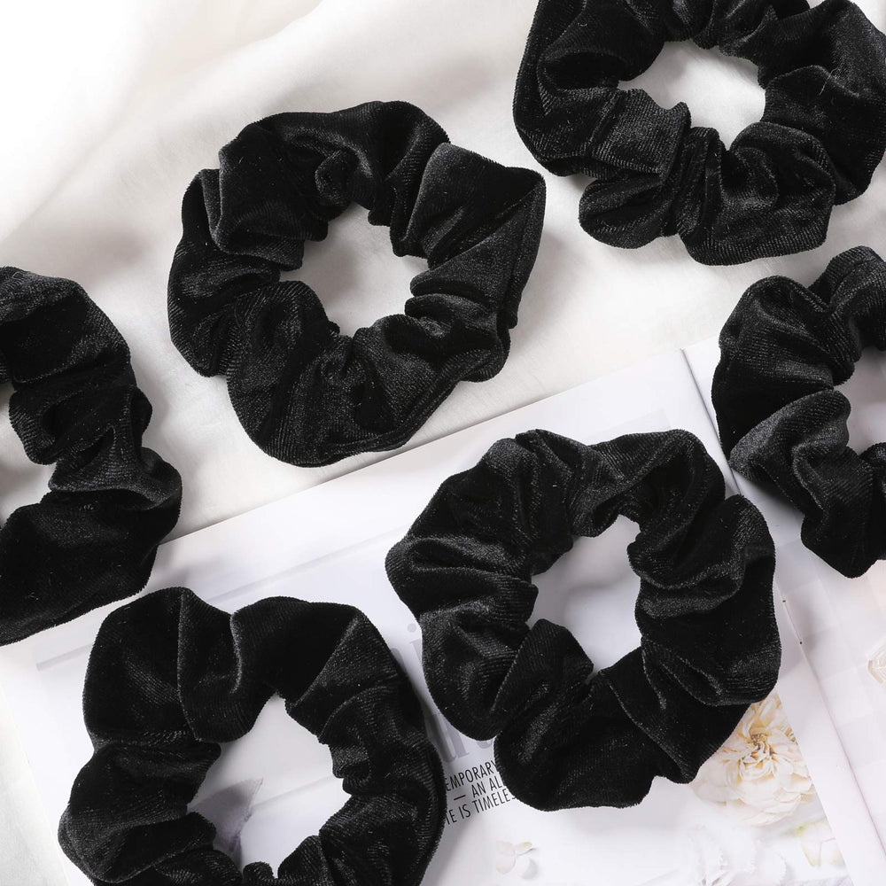 IVARYSS scrunchies on model ponytail displaying sleek look and comfortable hold