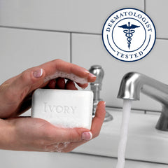 Ivory aloe label and ingredients showing dye-free, dermatologist-tested benefits