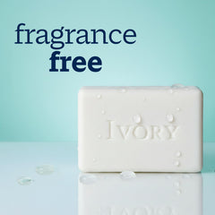Ivory bars on bath shelf in neutral setting for simple routine benefit