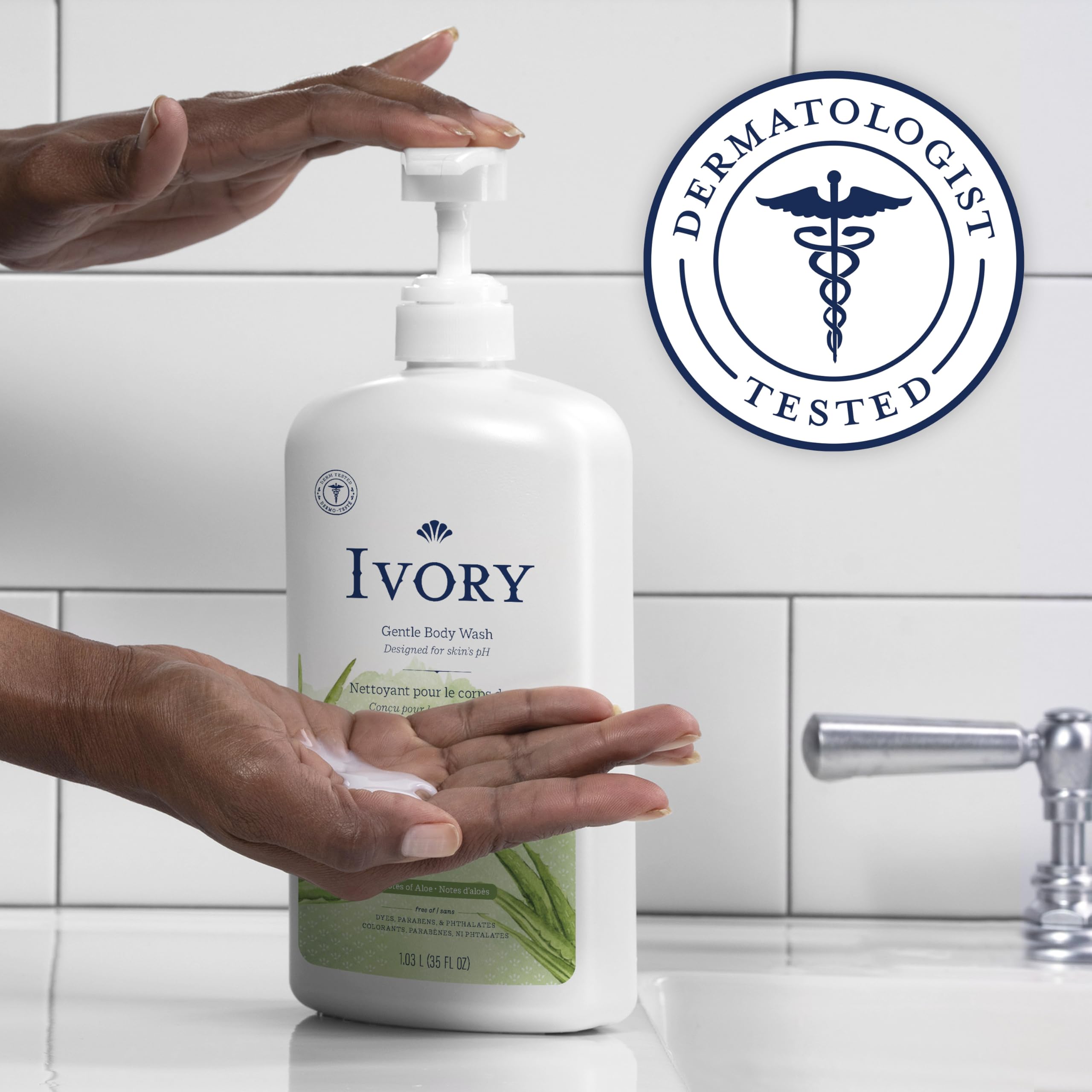 Ivory body wash lather on hand demonstrating gentle cleansing and soft foam