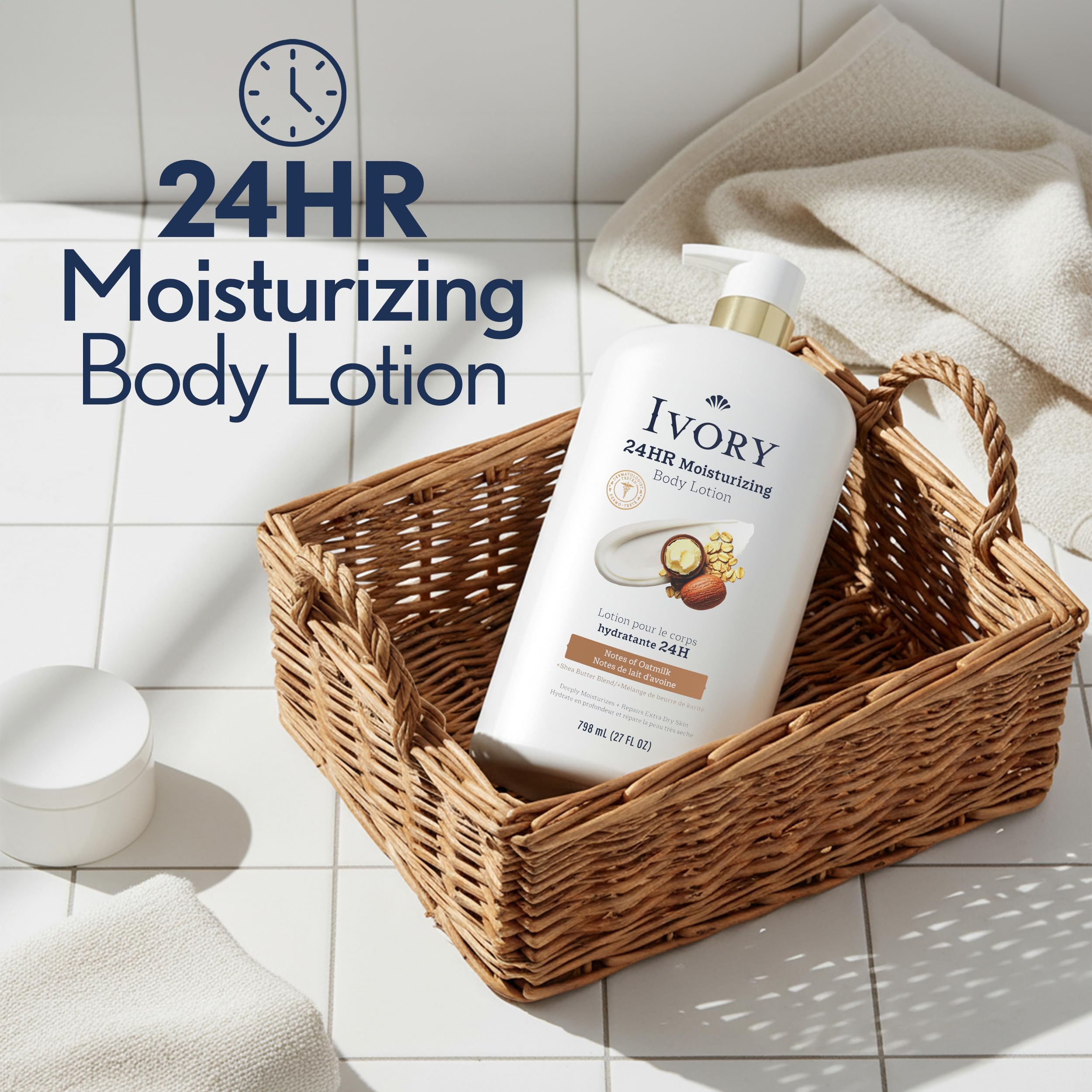 Ivory lotion texture close-up highlighting lightweight absorption benefit