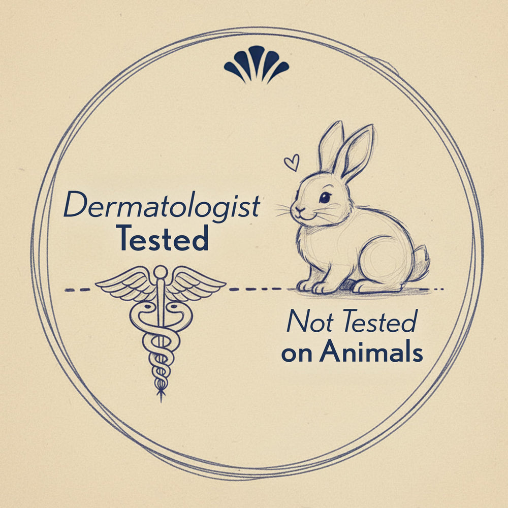 Close-up dermatologist-tested badge on Ivory label for trusted care