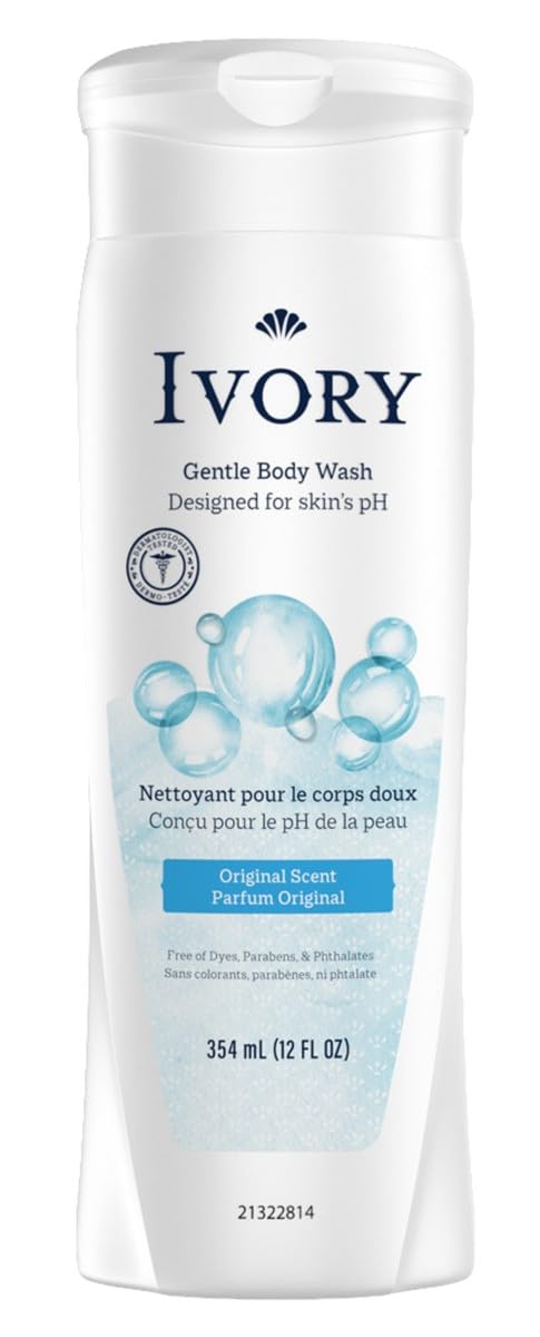 Ivory front bottle 12 oz showing label and easy-dispense cap for reliable cleansing