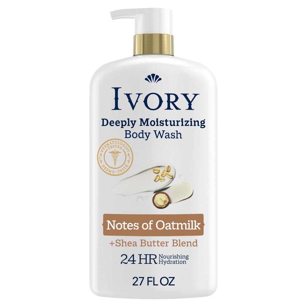 Ivory front bottle showing 27 oz size and moisturizing promise