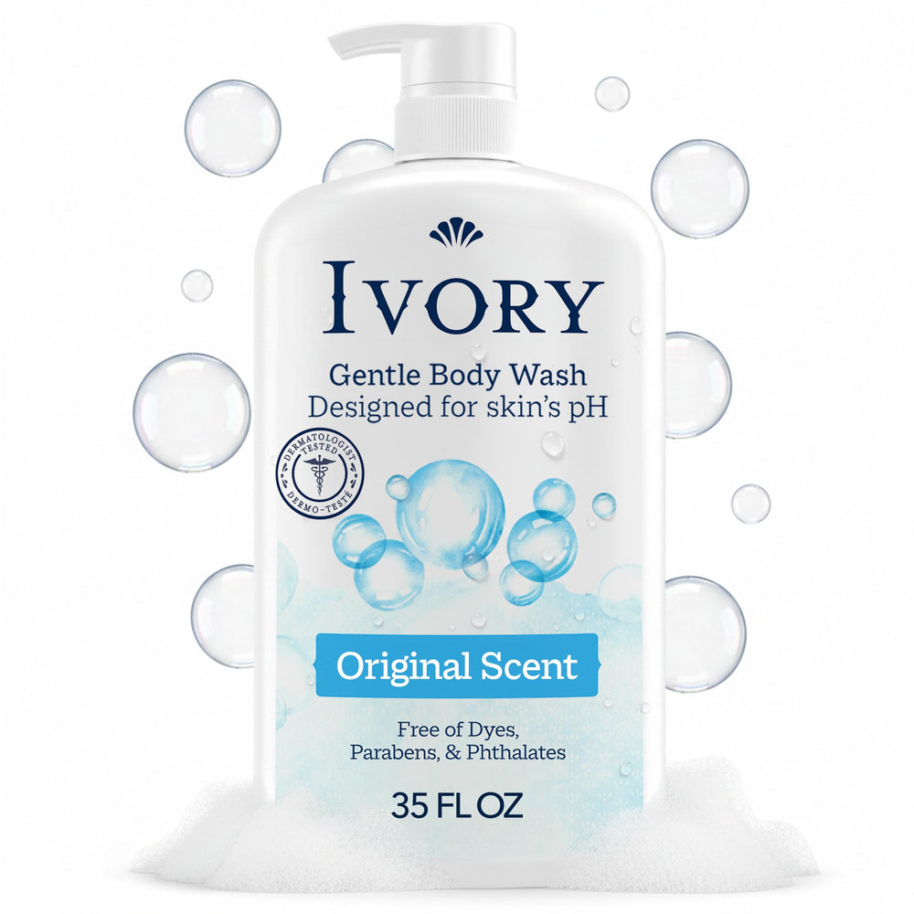 Ivory front label 35 oz bottle showing product name and family-friendly benefit