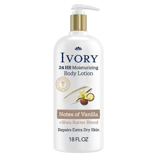 Ivory bottle front label showing 24HR hydration benefit
