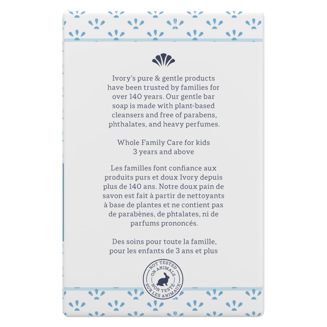 Procter & Gamble Ivory label close-up showing classic simple formulation benefit