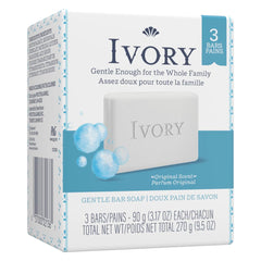 Procter & Gamble Ivory single unwrapped bar demonstrating clean lathering