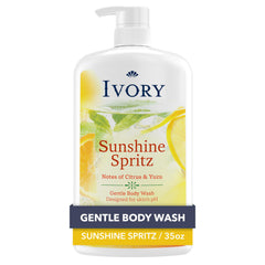 Ivory front bottle showing Sunshine Spritz scent and family-size benefit