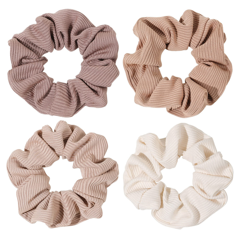 Ivyu brown scrunchies front packaging showing set and style benefits