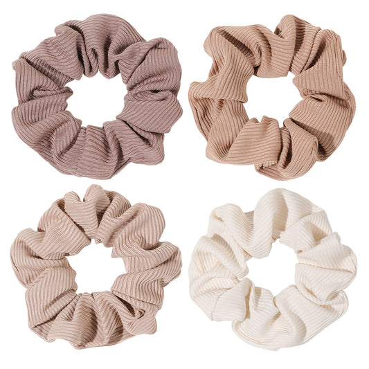Ivyu brown scrunchies front packaging showing set and style benefits