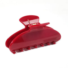 Ivyu cherry red clip front view showing bold color and shape, adds fashionable hold