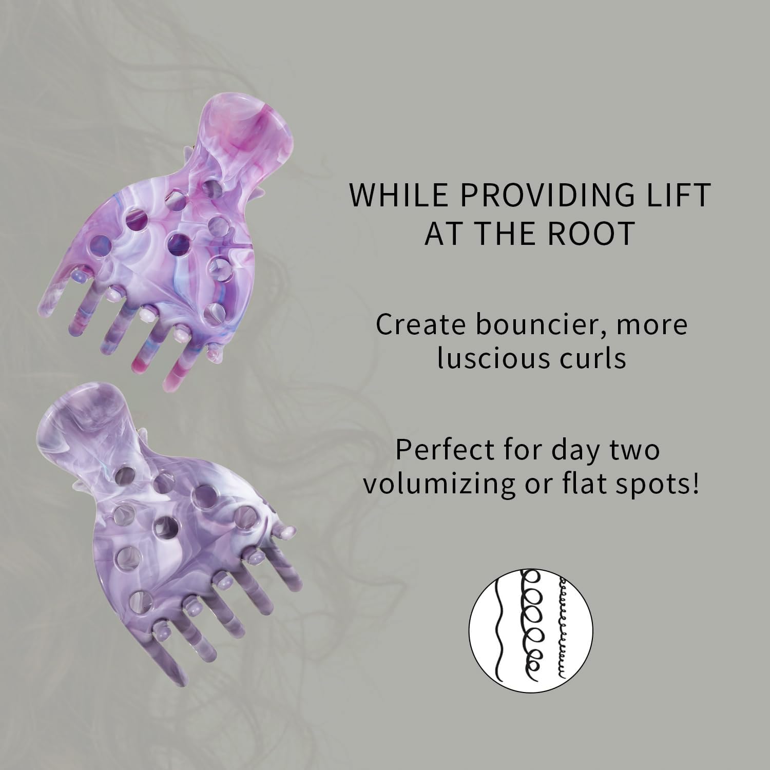 Ivyu clips in curly hair while diffusing to boost natural root volume