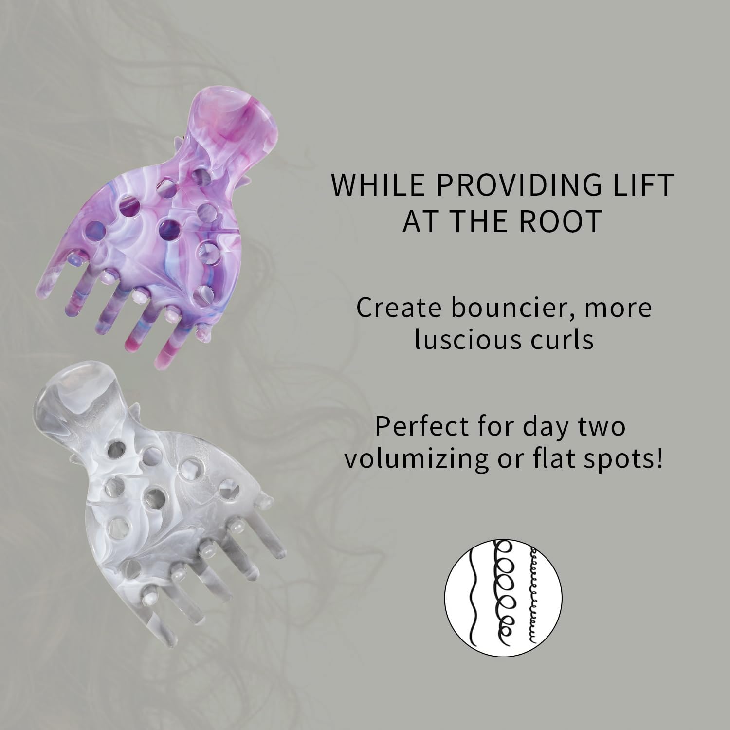 Ivyu clips placed for diffuser use to speed drying and lift