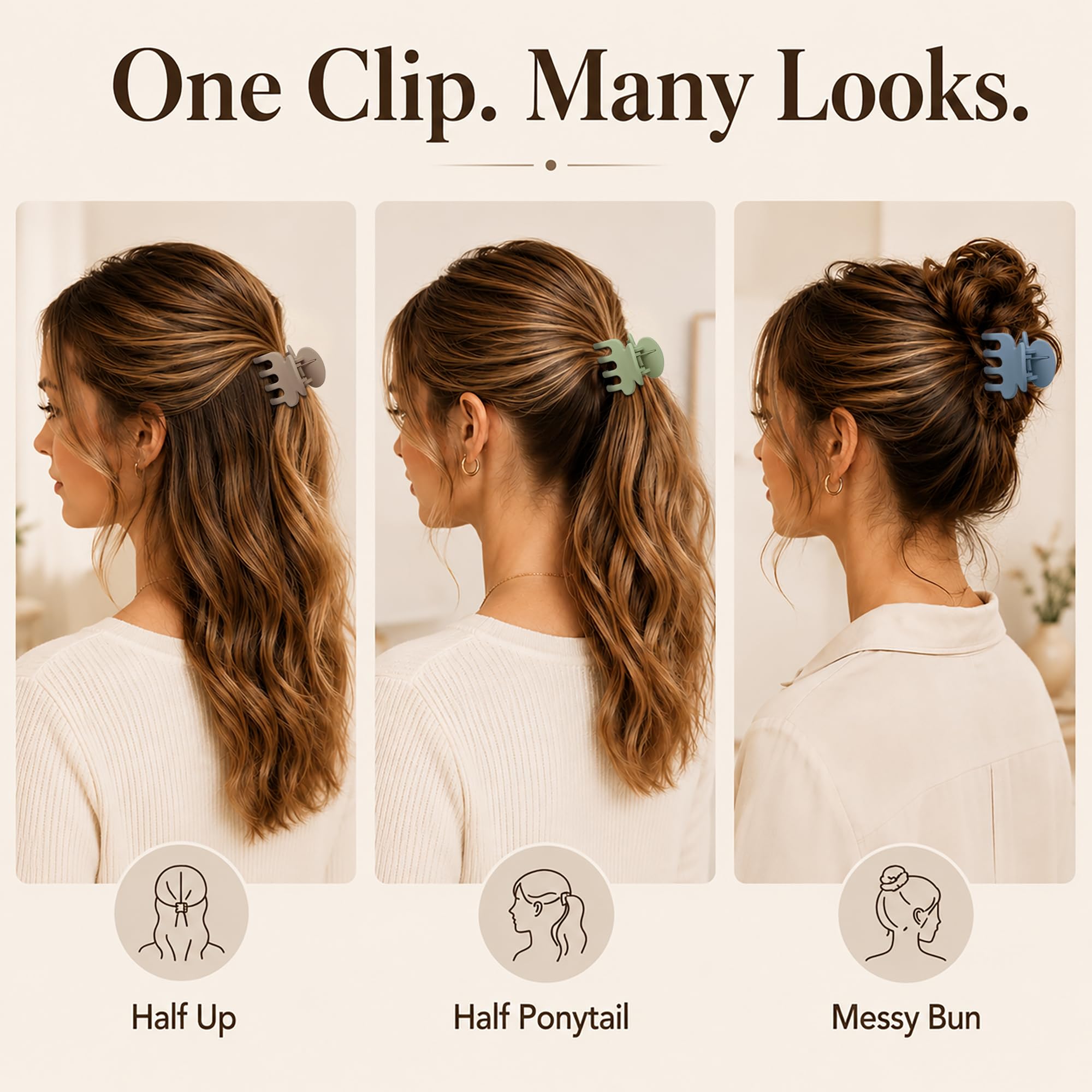 Ivyu colorful assortment of clips laid flat for outfit matching benefit
