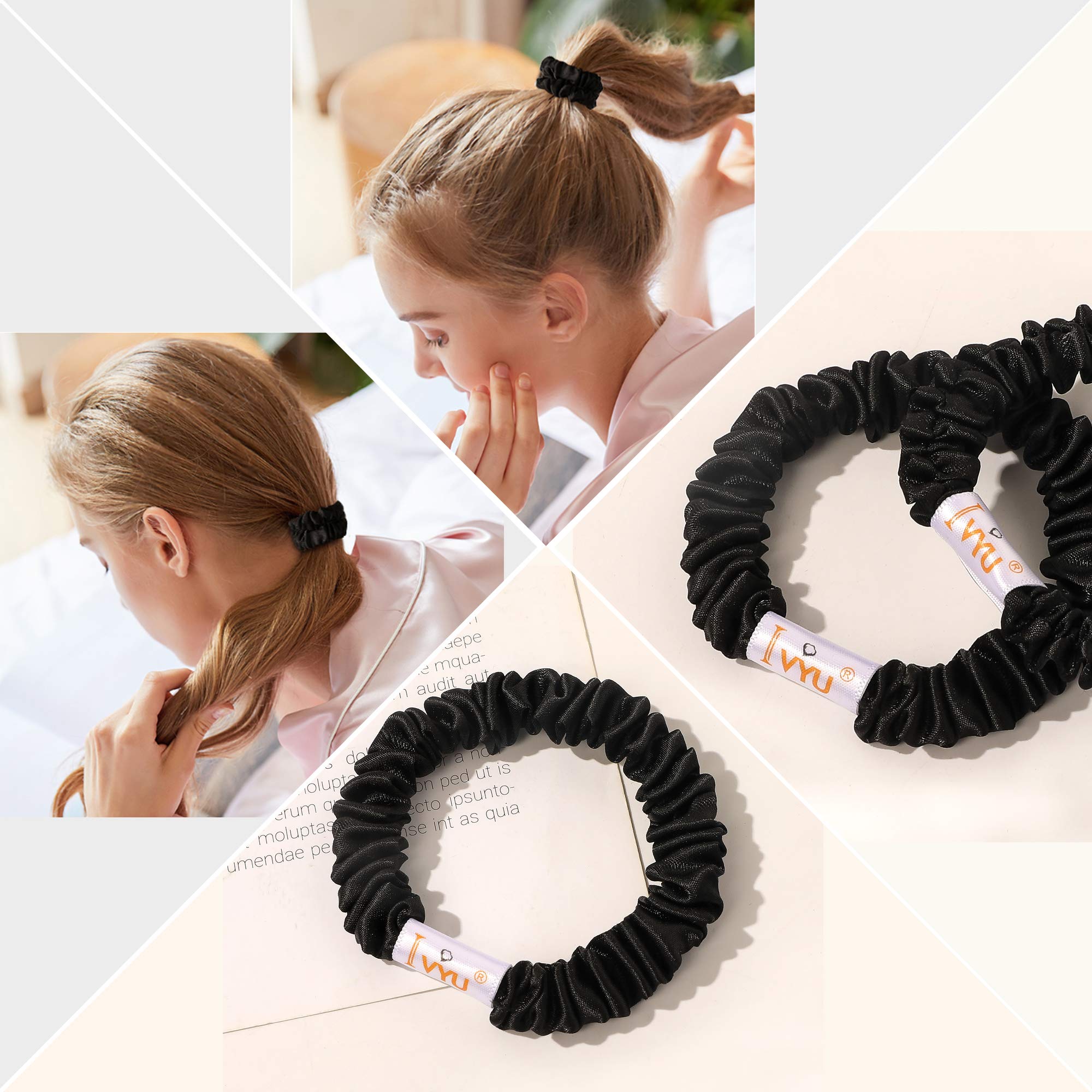 Ivyu elastic core detail highlighting stretch quality and benefit: gentle grip without tugging