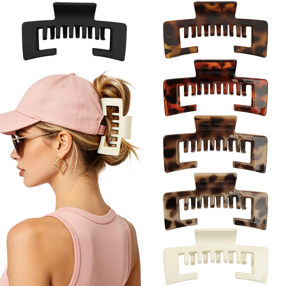 Ivyu front view of six black and tortoise clips showing variety and convenience