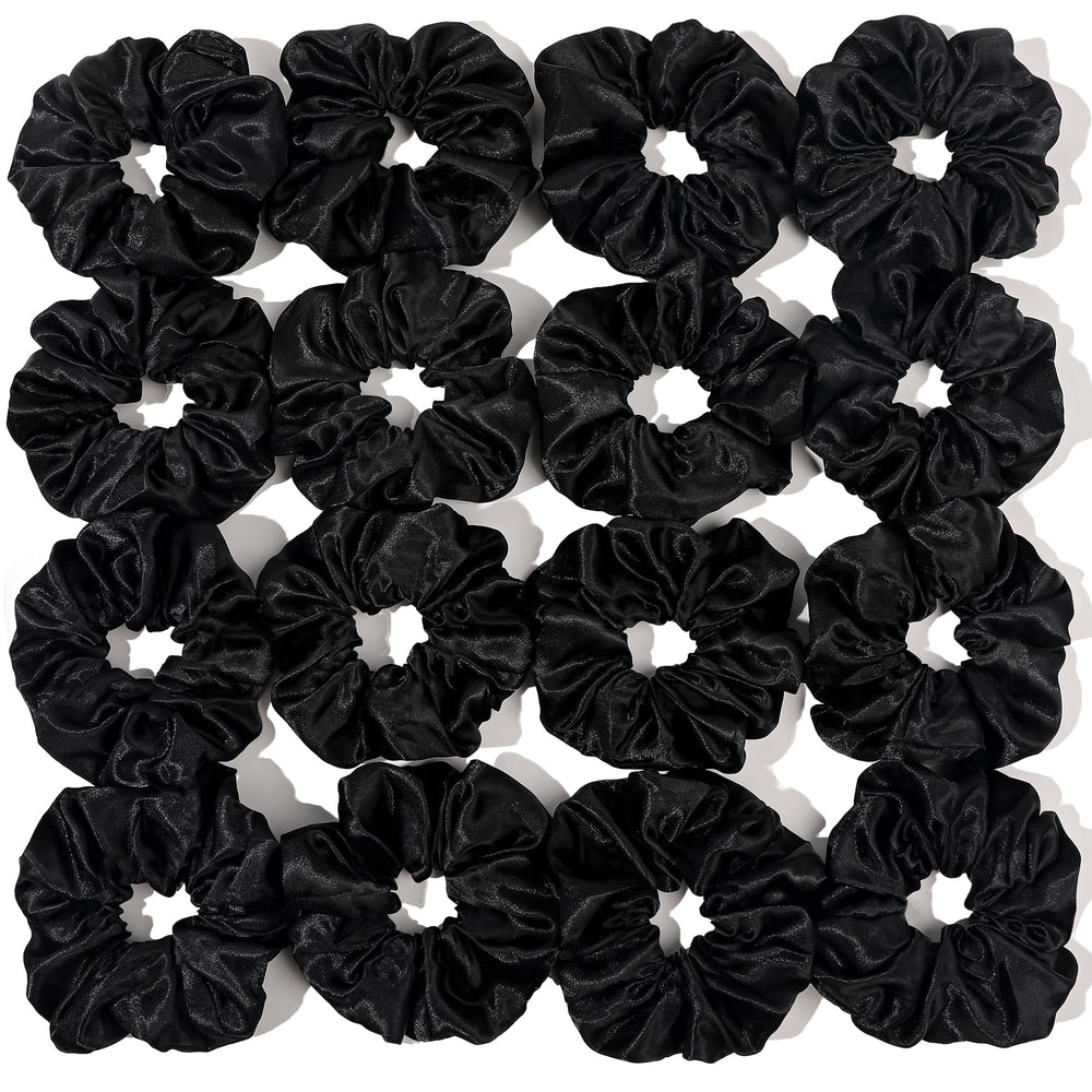 Ivyu front packaging showing 16 black satin scrunchies and organized storage benefit