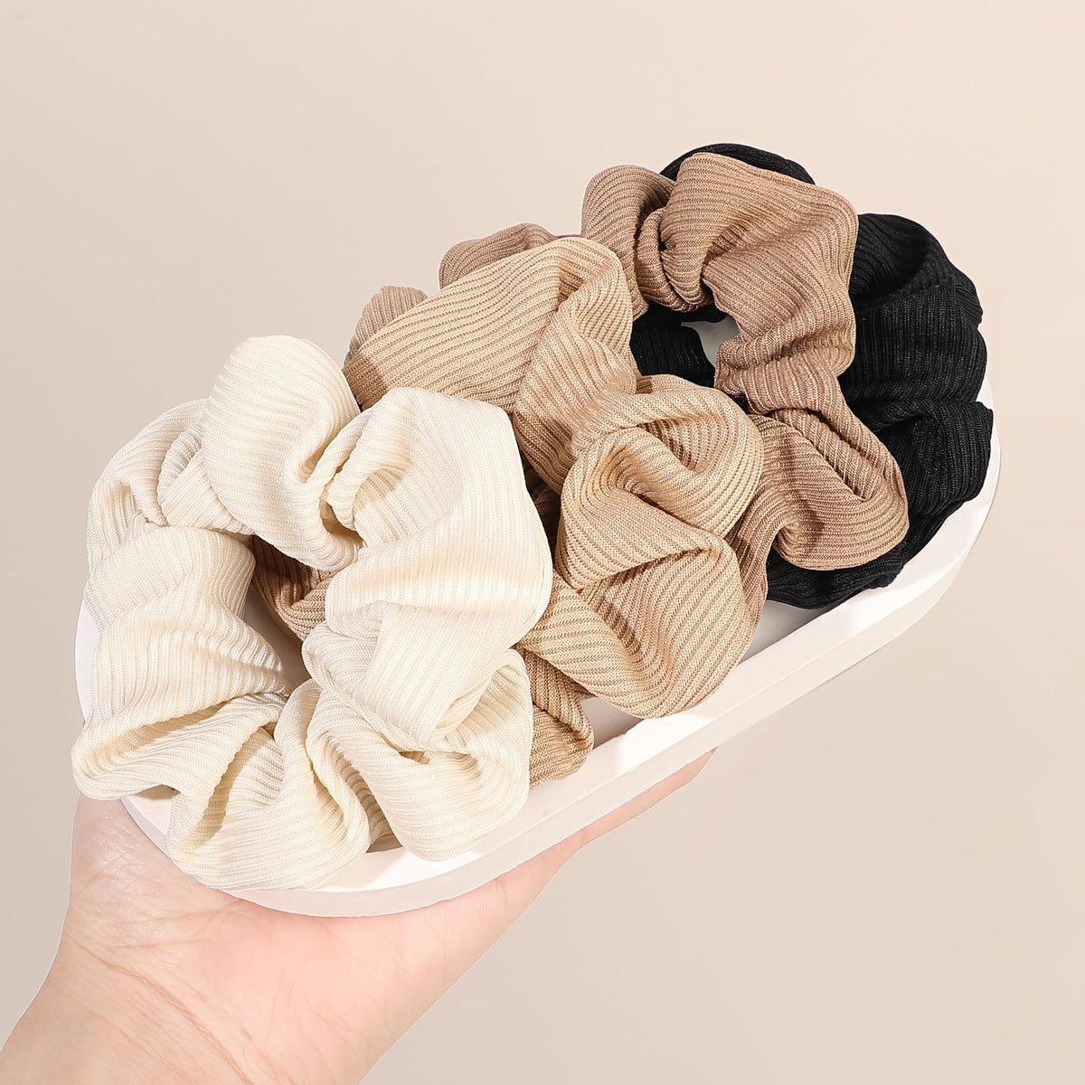 Ivyu front packaging gray scrunchie shows product and neutral style benefit