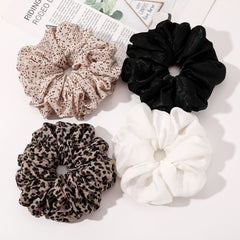 Ivyu front view of oversized scrunchie showing glossy satin finish and color