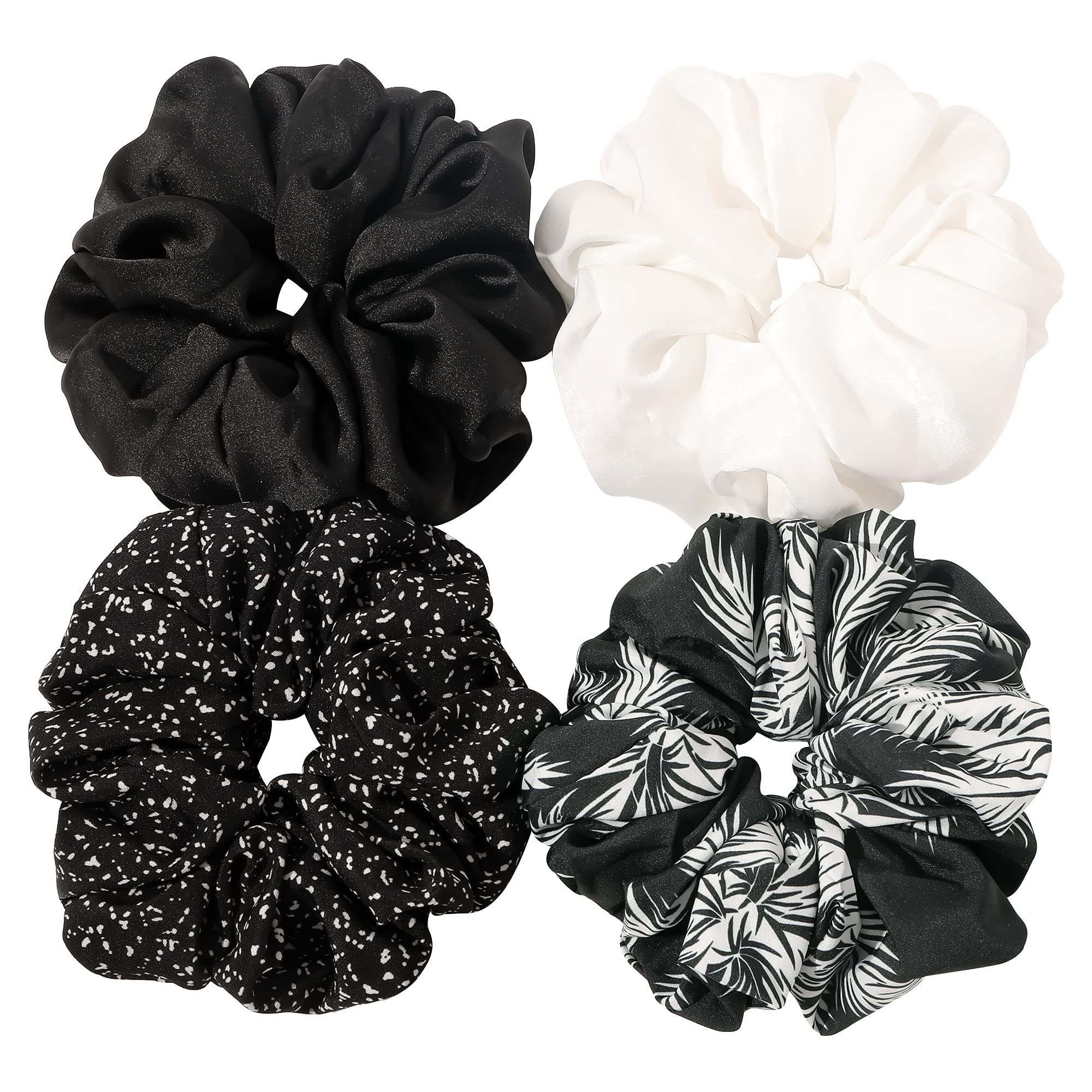 Ivyu front packaging showing four satin scrunchies and color variety benefit: easy outfit matching