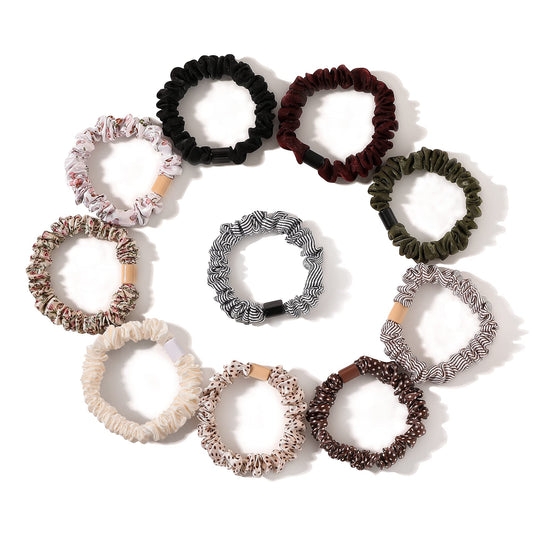 Ivyu front packaging displaying satin mini scrunchies and color variety for gifting
