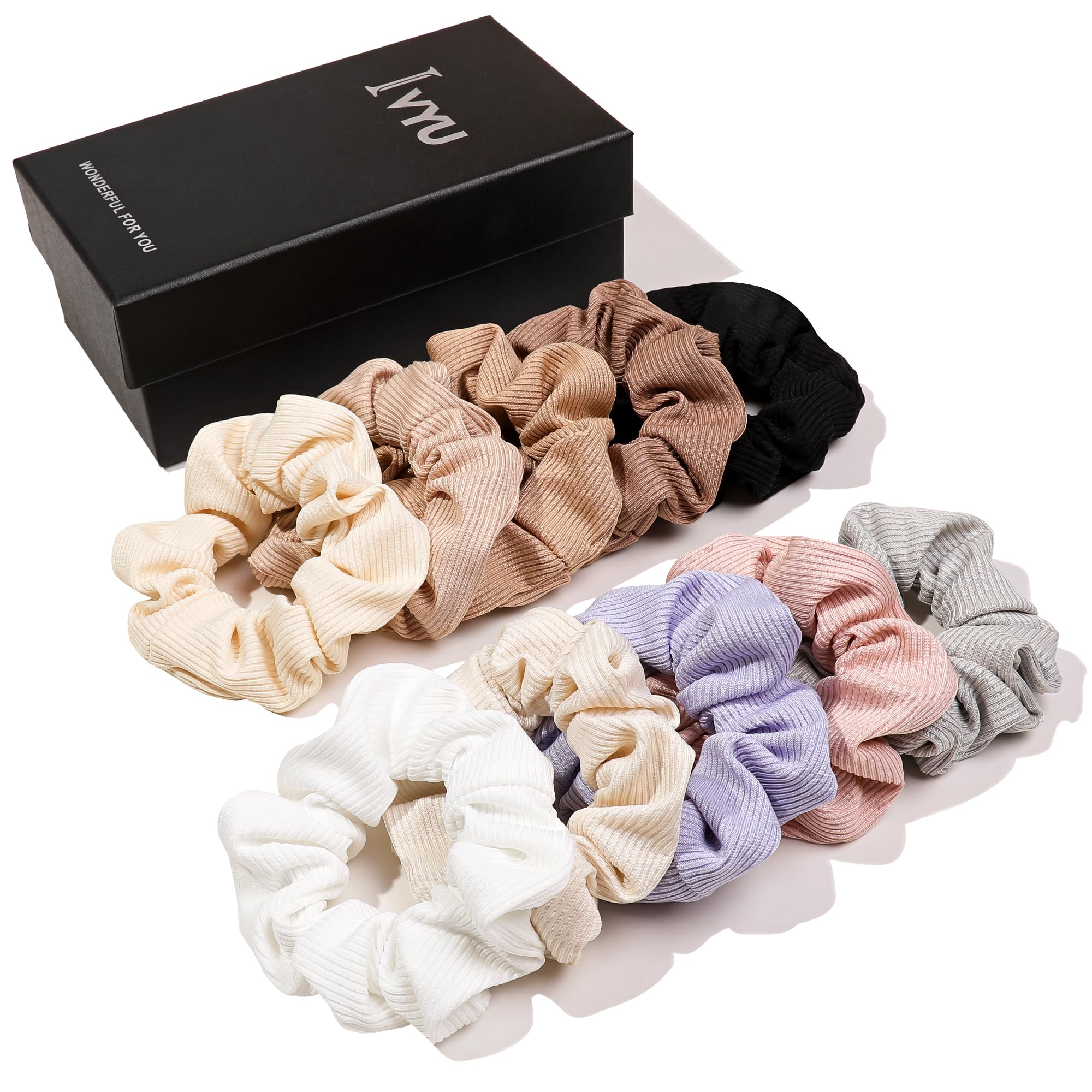 Ivyu front packaging showing neat scrunchie set and stylish gift appeal