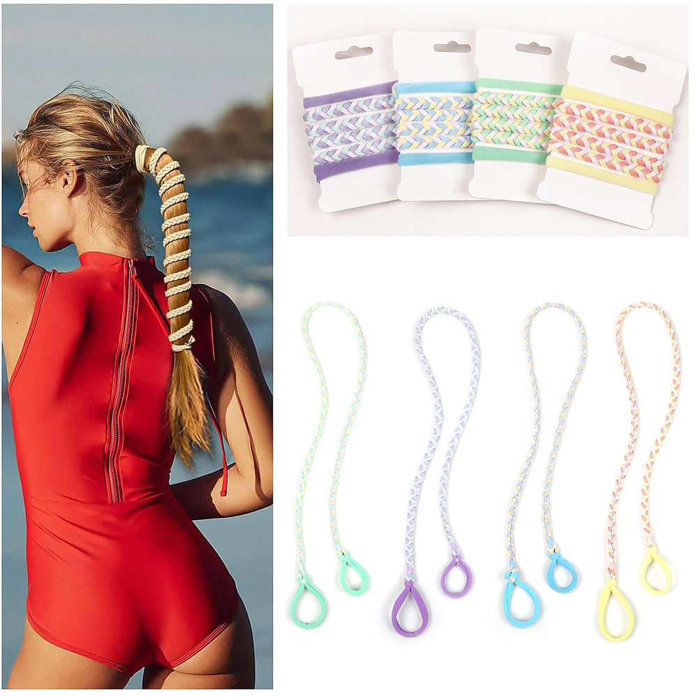 Ivyu front packaging showing 4 colorful sports hair ties benefits quick selection