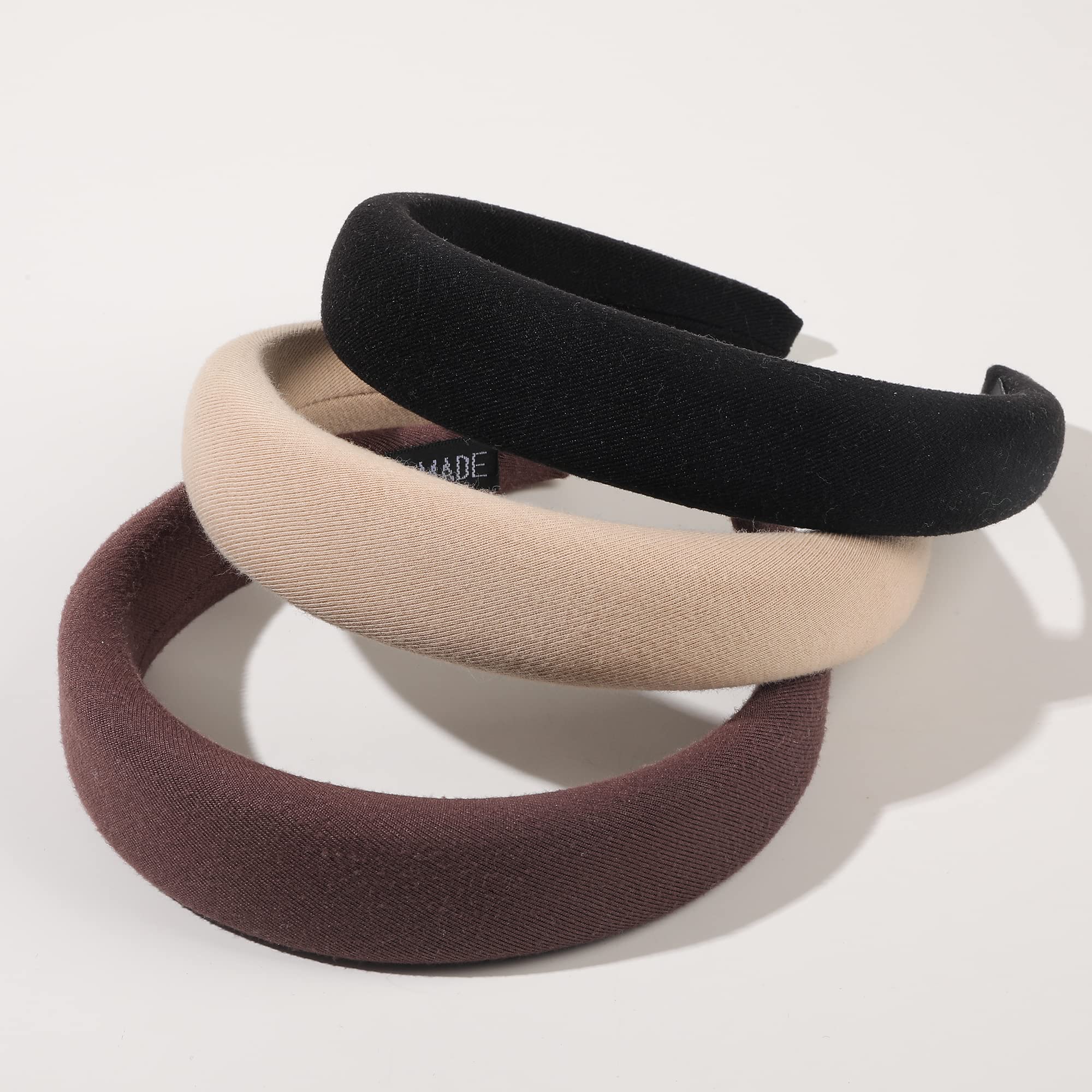 Ivyu front view of three neutral headbands showing coordinated colors and neat finish