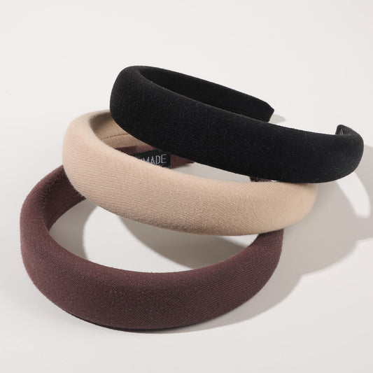 Ivyu front view of three neutral headbands showing coordinated colors and neat finish