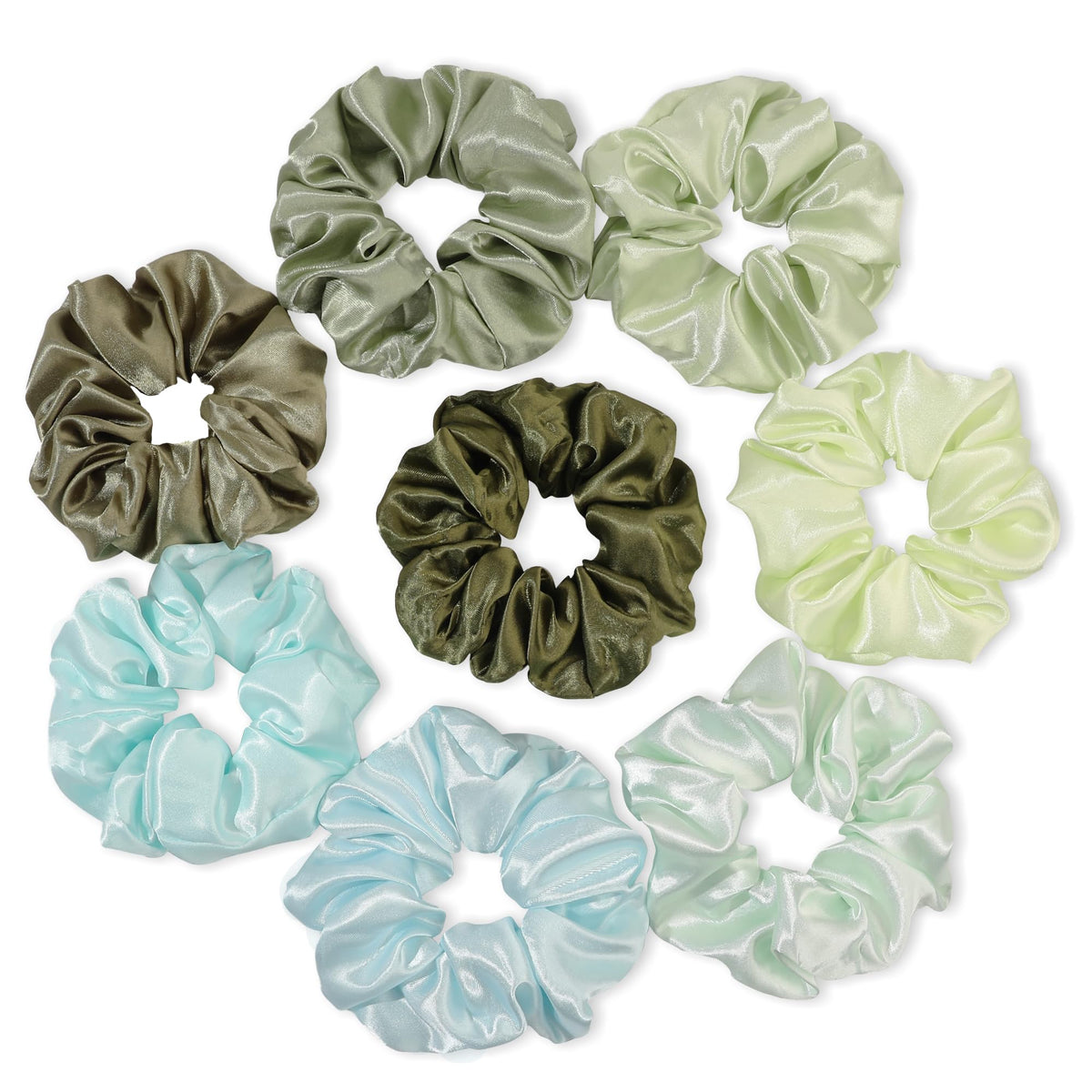 Ivyu front packaging showing four green scrunchies and neat presentation for gifting