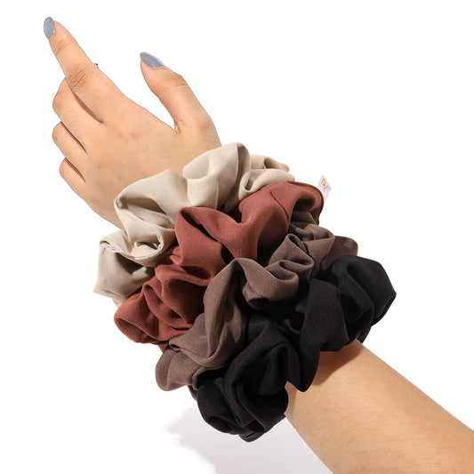 Ivyu front view packaging showing four jumbo scrunchies, quick grab benefit