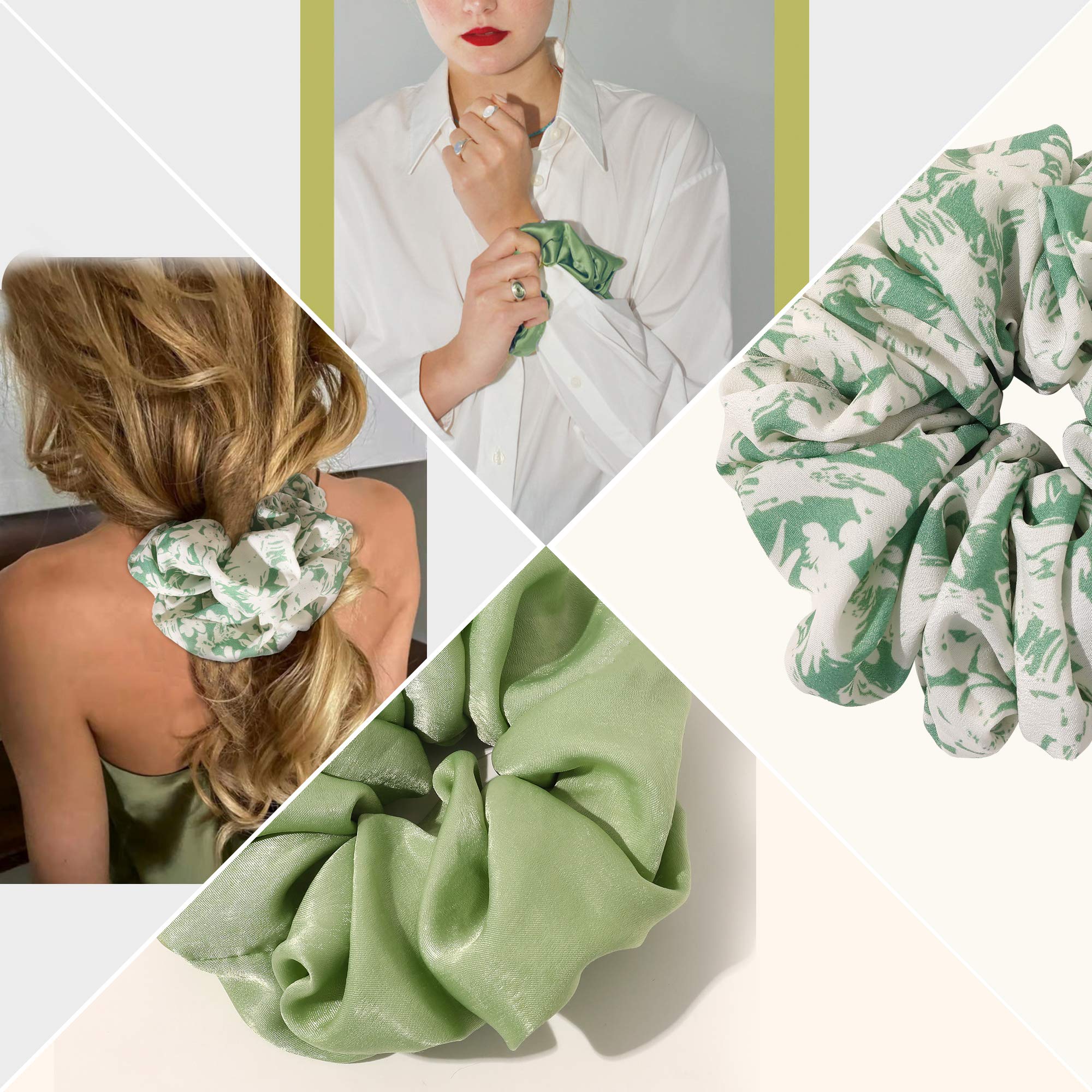 Ivyu scrunchie scale comparison with hand displays large size and coverage