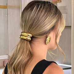 Ivyu hair tie securing a low bun for a refined, salon-ready look