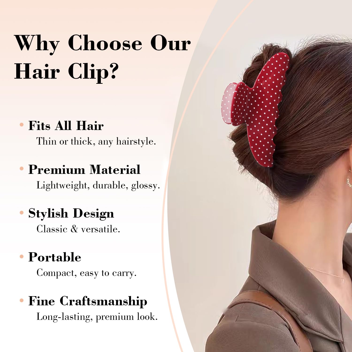 Ivyu clip worn in half-up style offering elegant hold