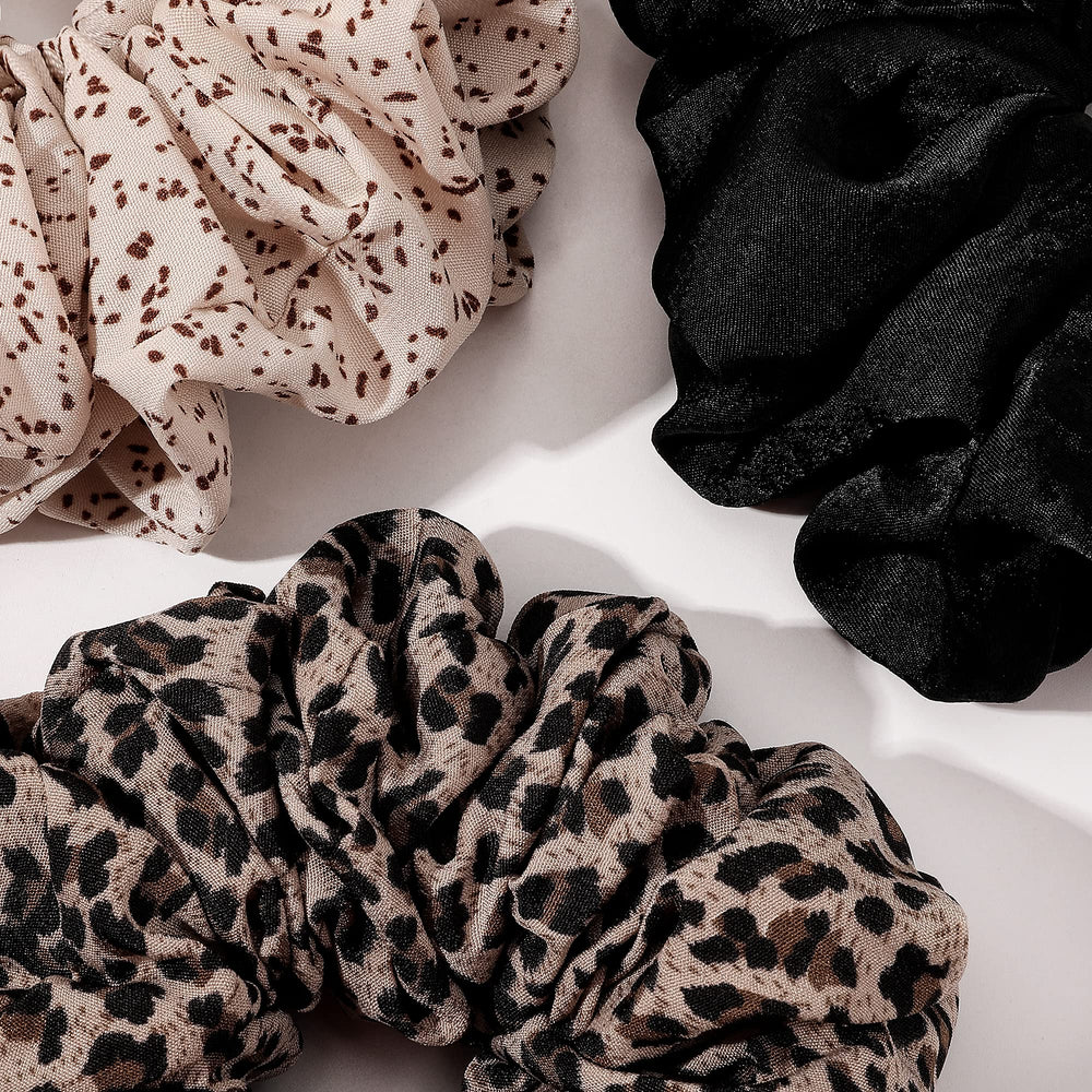 Ivyu scrunchie in a high ponytail demonstrating secure hold without creases