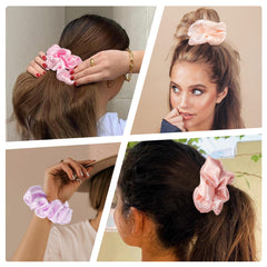 Ivyu multi-color scrunchie set laid flat illustrating color variety for matching outfits