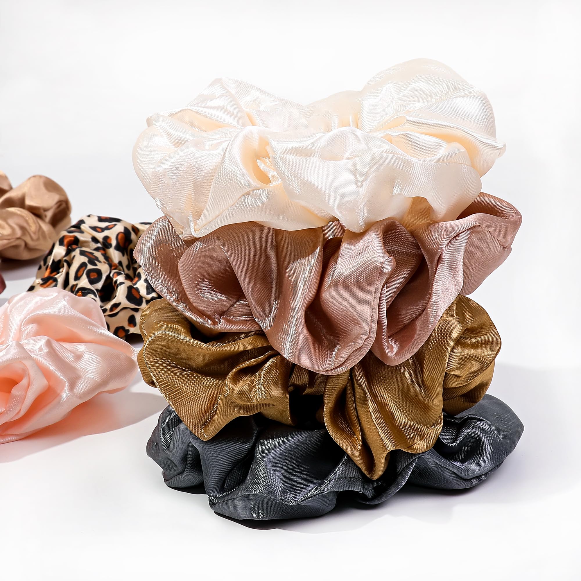 Ivyu assorted scrunchies laid flat to display colors and easy outfit matching