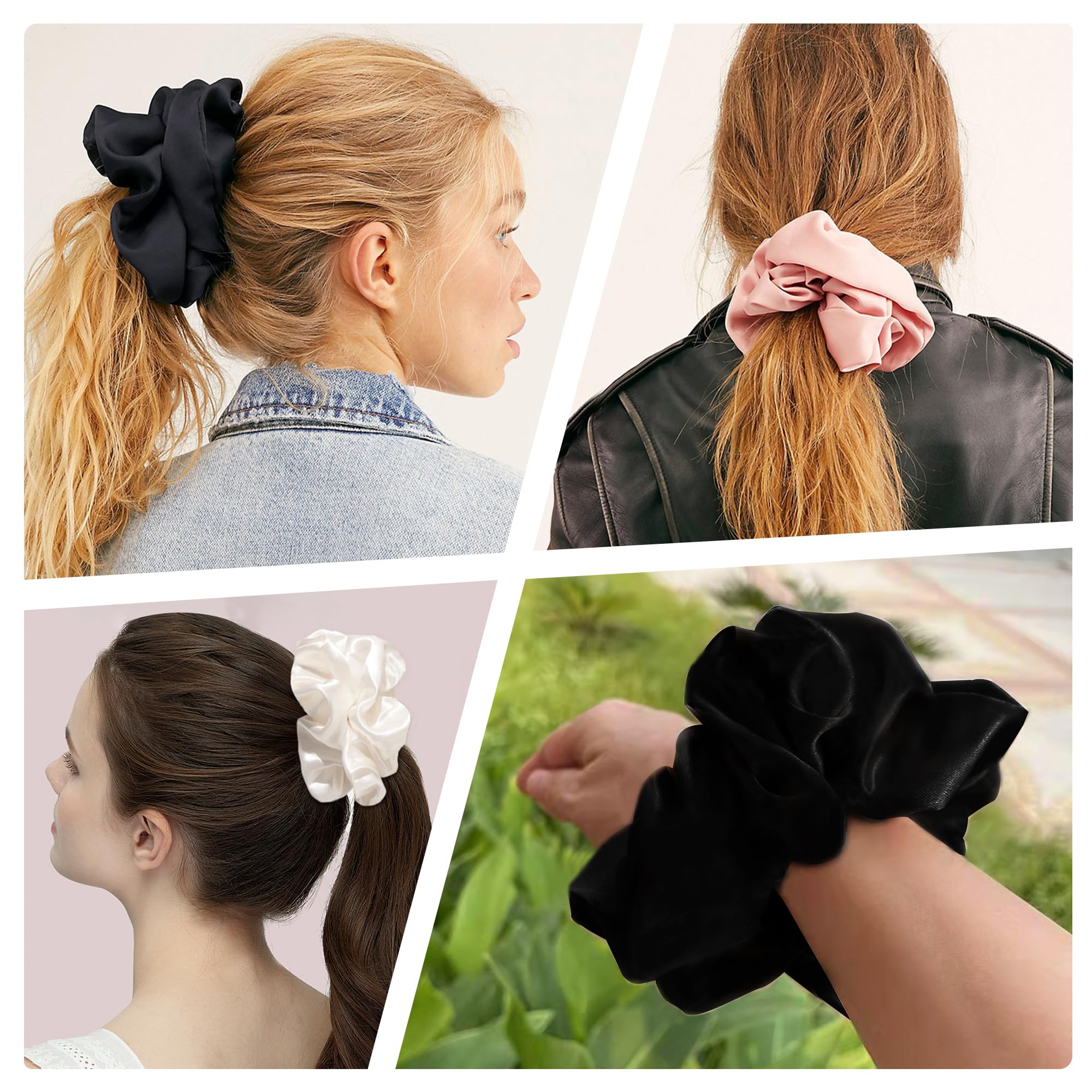 Ivyu scrunchie holding a ponytail to demonstrate gentle, crease-free hold benefit