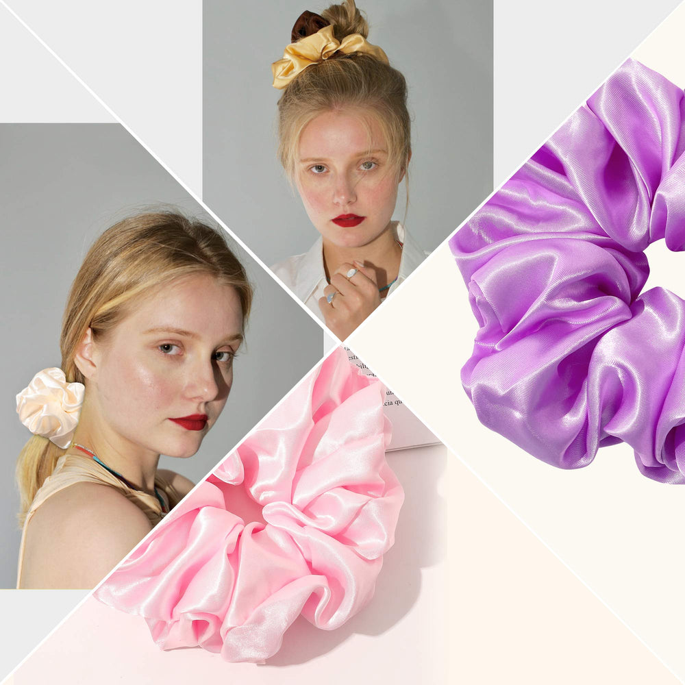 Ivyu scrunchie styled in a bun showing gentle grip and polished look